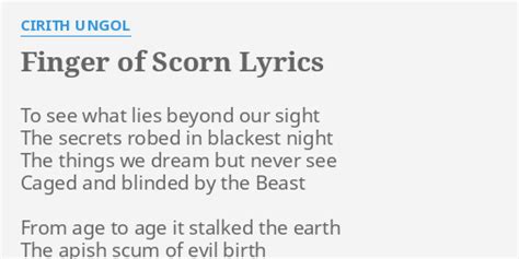 ungol finger|Cirith Ungol – Finger of Scorn Lyrics .